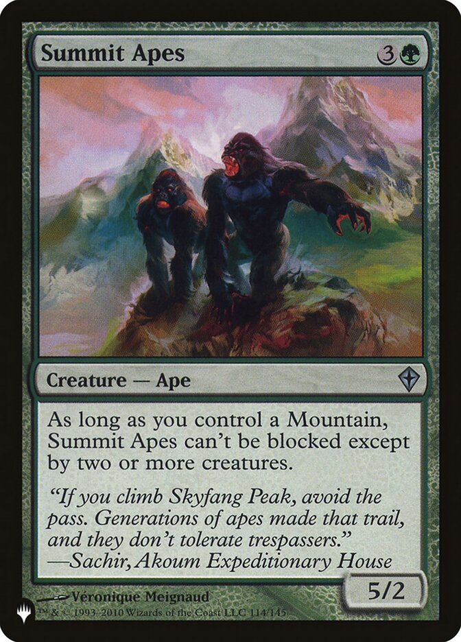 Summit Apes (WWK-114) - The List (PLST)