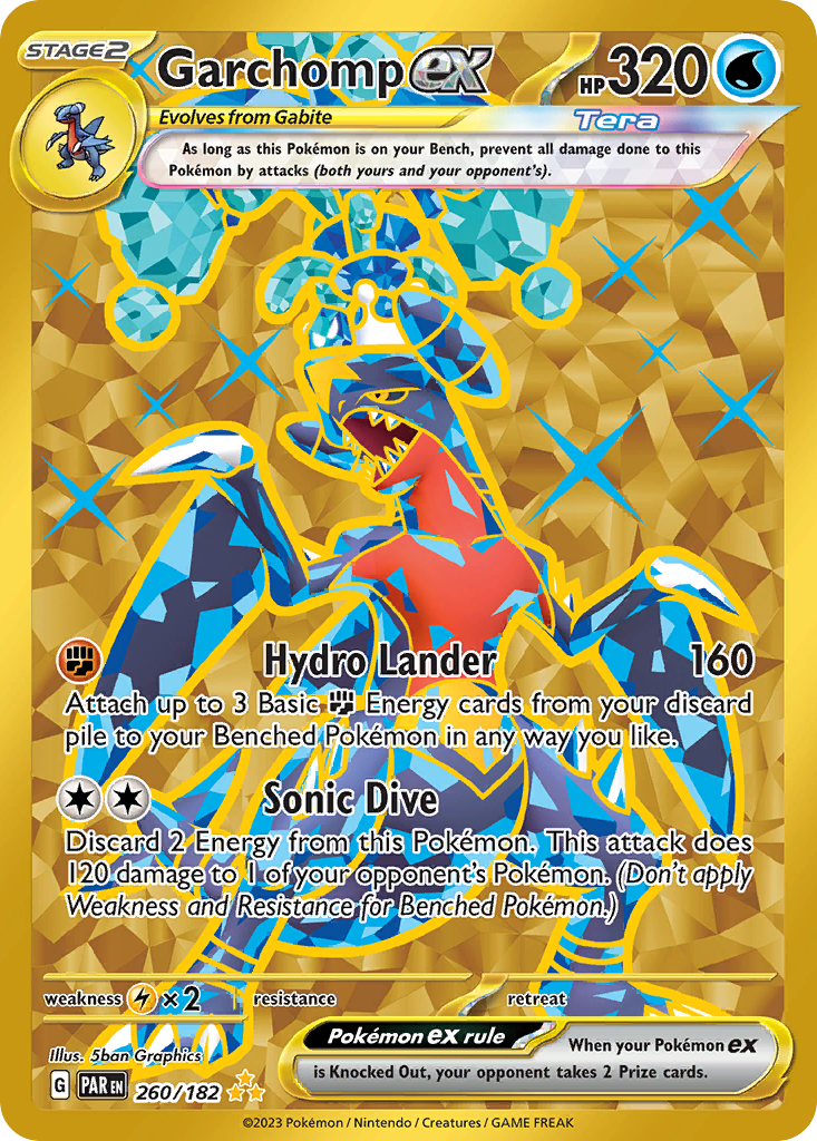 Garchomp ex (260/182) - [Gold Holo] Paradox Rift (PAR)