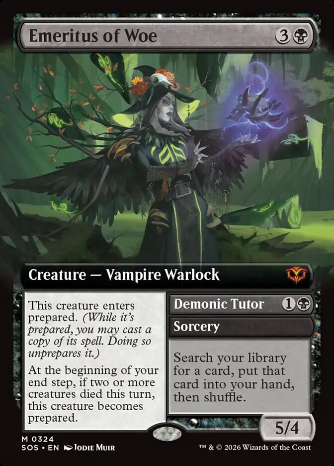 Emeritus of Woe // Demonic Tutor (324) - Secrets of Strixhaven (SOS)