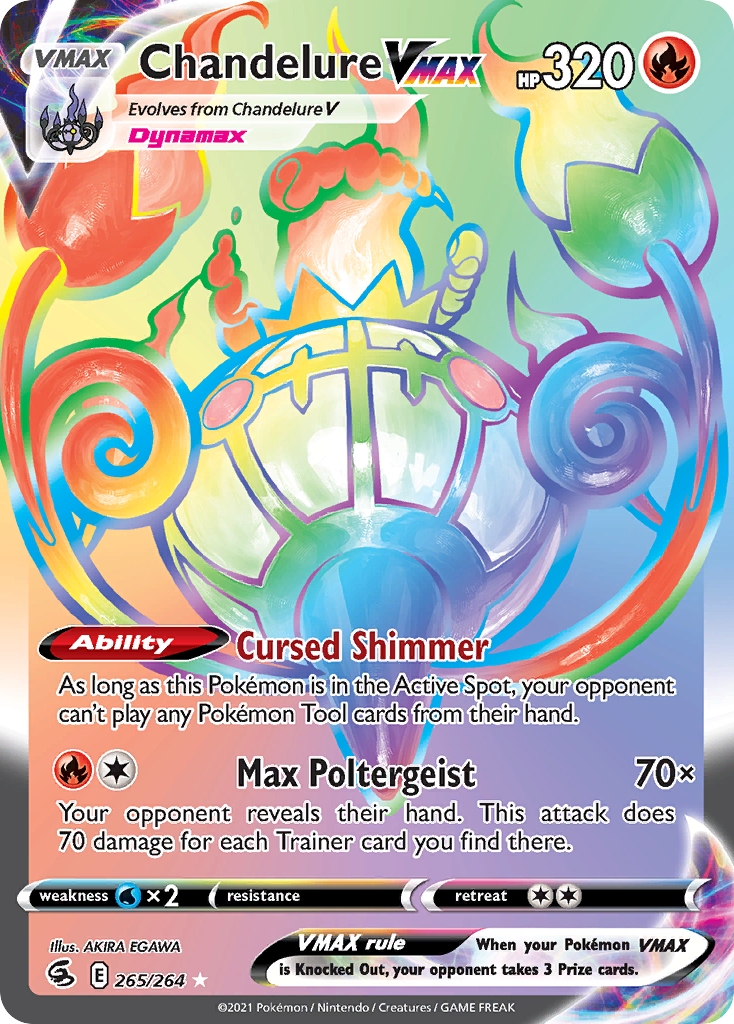 Chandelure VMAX (265/264) - [Rainbow Holo] Fusion Strike (FST)