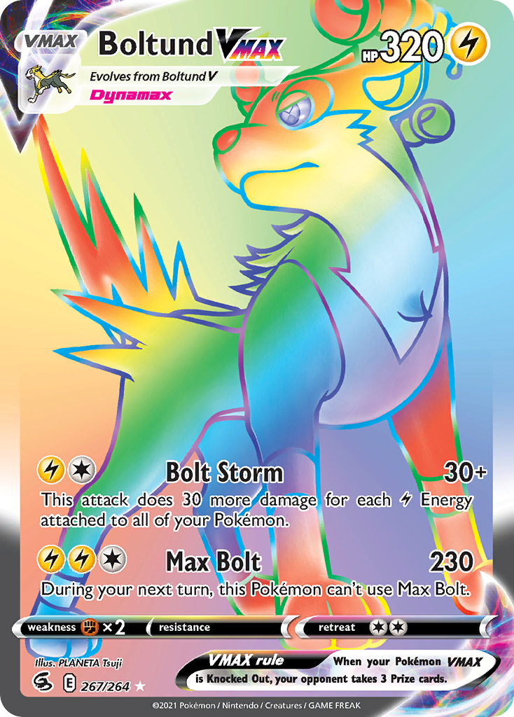Boltund VMAX (267/264) - [Rainbow Holo] Fusion Strike (FST)