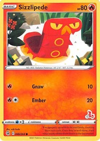 Sizzlipede - 046/264 (#1 Cinderace Stamped) (46) - Battle Academy 2022 (BA22)