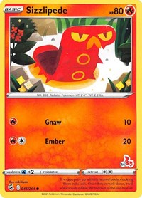 Sizzlipede - 046/264 (#14 Cinderace Stamped) (46) - Battle Academy 2022 (BA22)