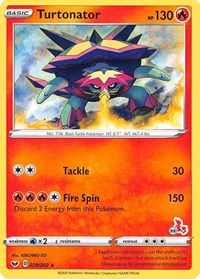 Turtonator - 029/202 (#39 Cinderace Stamped) (29) - Battle Academy 2022 (BA22)