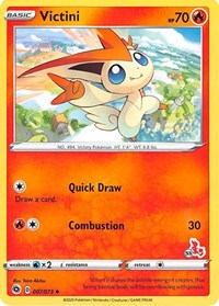 Victini - 007/073 (#53 Cinderace Stamped) (7) - Battle Academy 2022 (BA22)