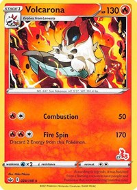 Volcarona - 024/198 (#27 Cinderace Stamped) (24) - Battle Academy 2022 (BA22)