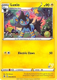 Luxio - 092/264 (#37 Pikachu Stamped) (92) - Battle Academy 2022 (BA22)