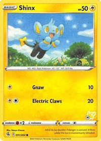 Shinx - 091/264 (#41 Pikachu Stamped) (91) - Battle Academy 2022 (BA22)