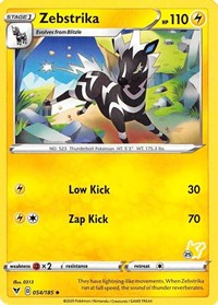 Zebstrika - 054/185 (#25 Pikachu Stamped) (54) - Battle Academy 2022 (BA22)