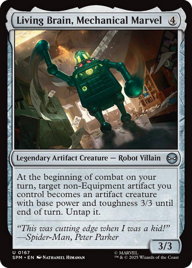 Living Brain, Mechanical Marvel (167) - [Foil] Marvel's Spider-Man (SPM)
