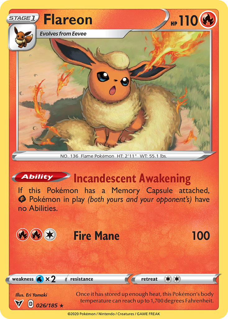 Flareon (26/185) - [Reverse Holo] Vivid Voltage (VIV)