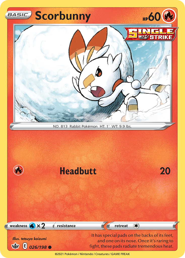 Scorbunny (26/198) - [Reverse Holo] Chilling Reign (CRE)