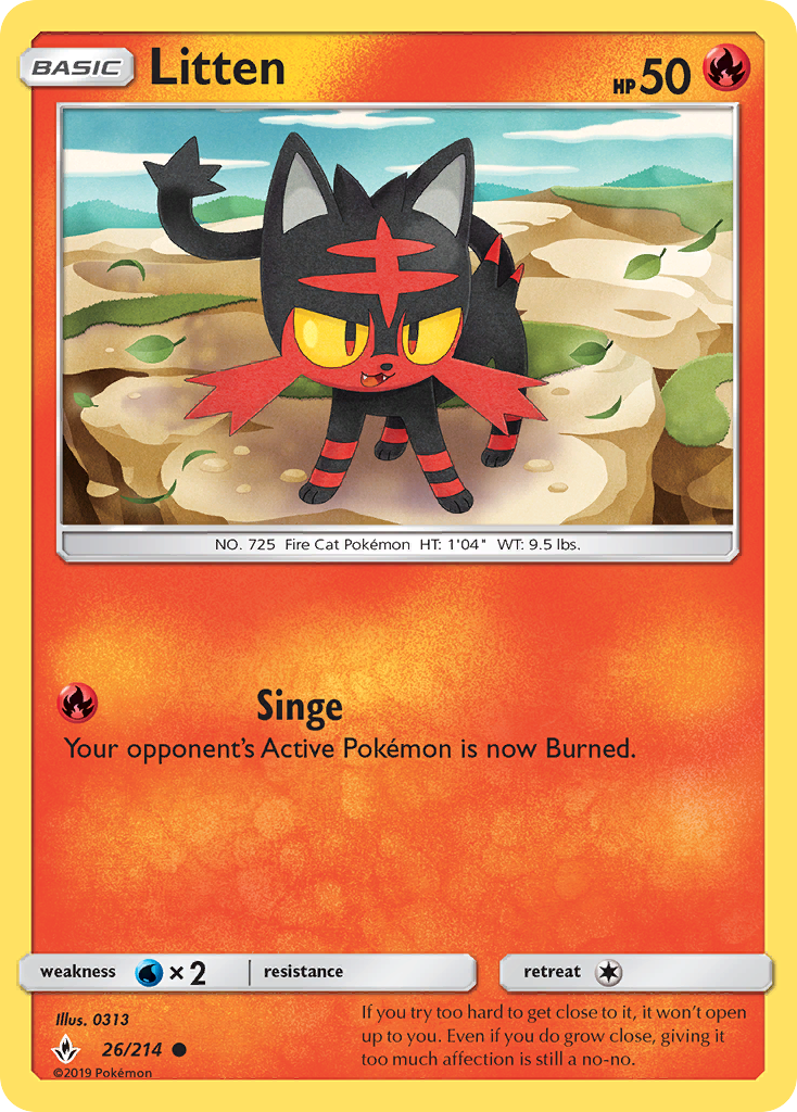 Litten (26/214) - [Reverse Holo] Unbroken Bonds (UNB)