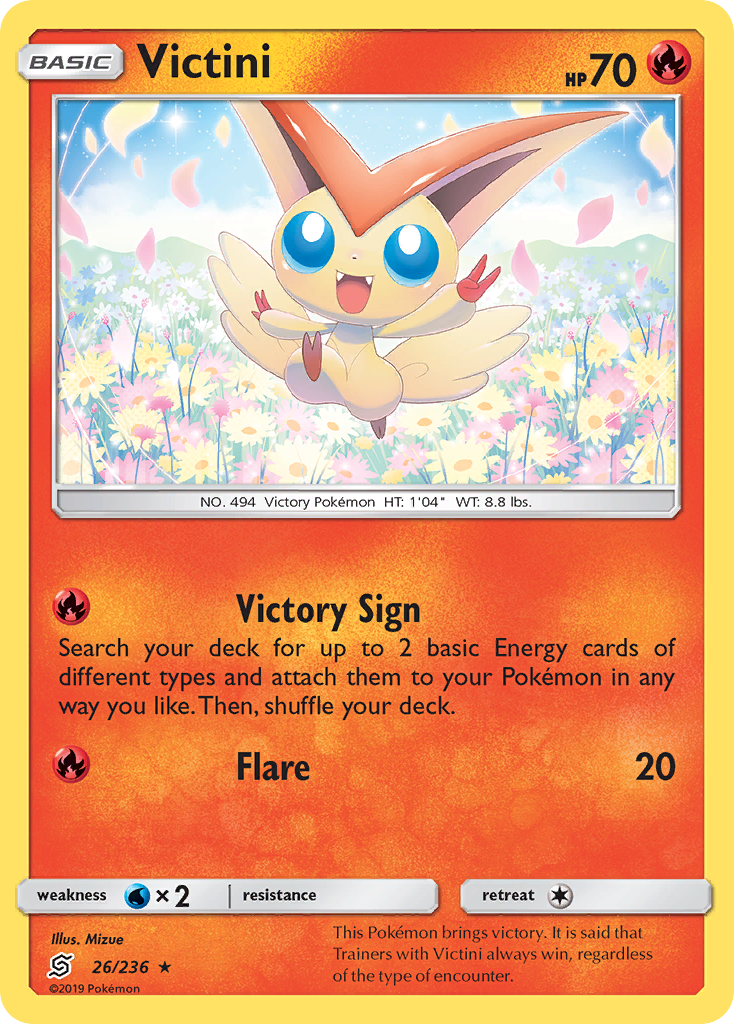 Victini (26/236) - [Reverse Holo] Unified Minds (UNM)