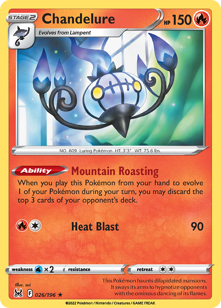 Chandelure (26/196) - [Reverse Holo] Lost Origin (LOR)