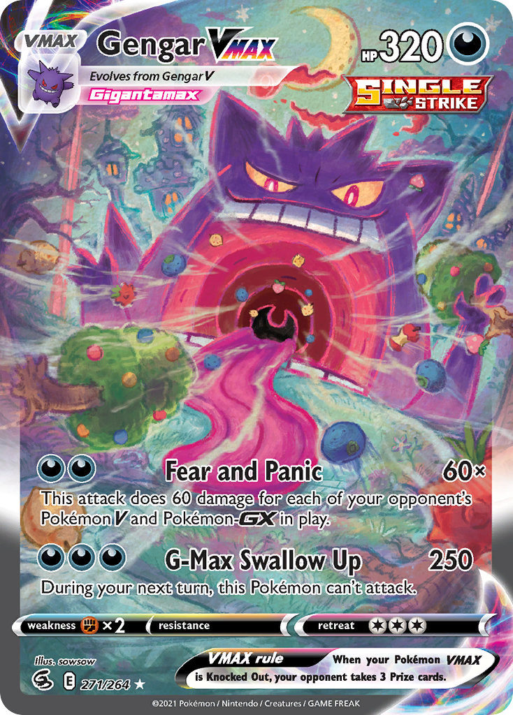Gengar VMAX (271/264) - [Rainbow Holo] Fusion Strike (FST)