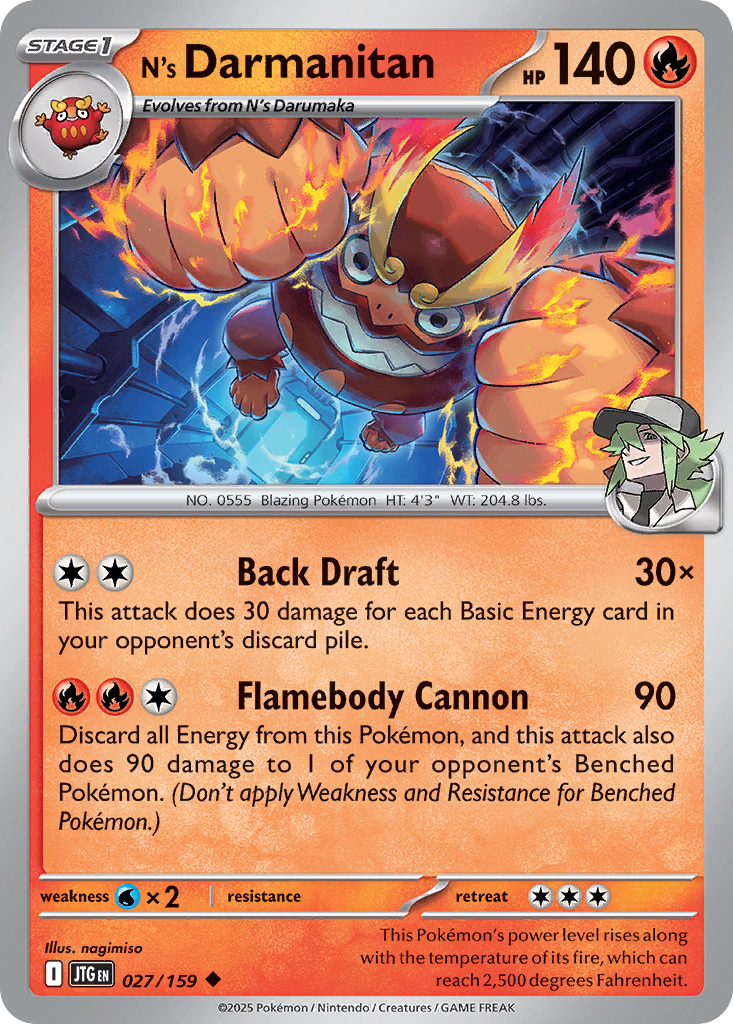 N's Darmanitan (27/159) - [Reverse Holo] Journey Together (JTG)