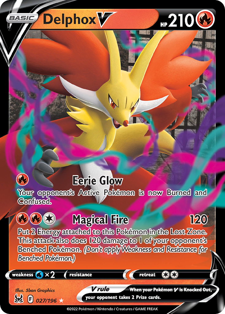 Delphox V (27/196) - [Holo Foil] Lost Origin (LOR)