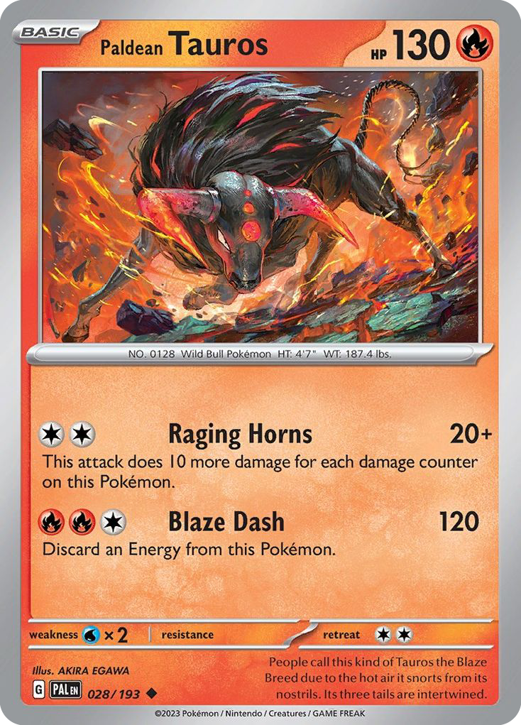 Paldean Tauros (28/193) - [Reverse Holo] Paldea Evolved (PAL)