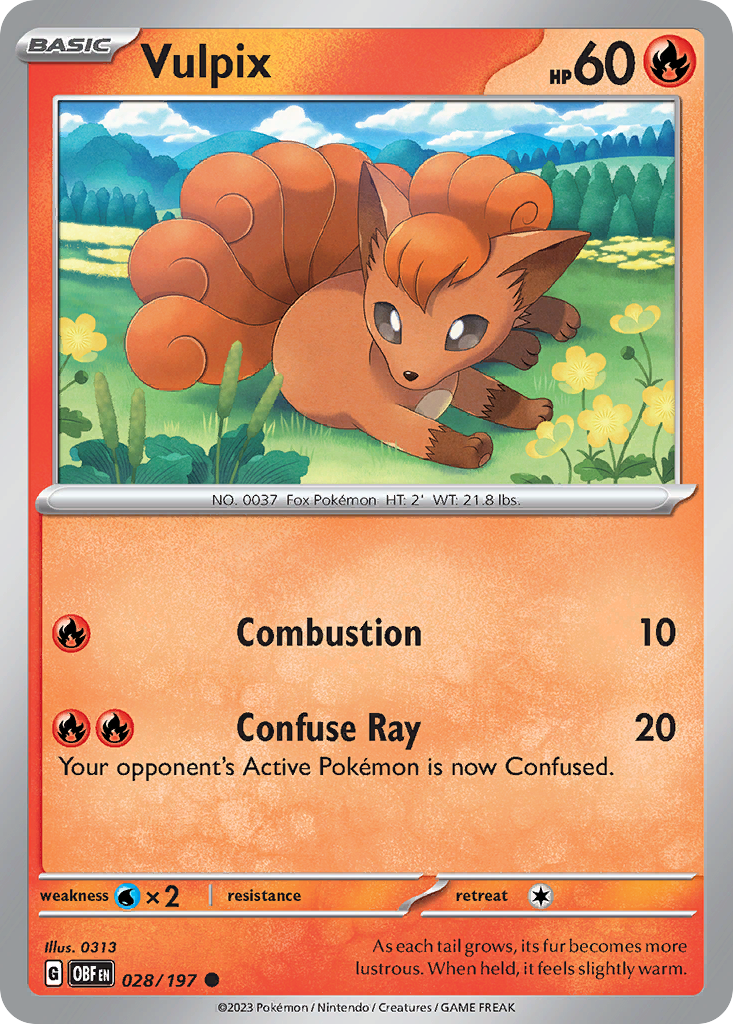 Vulpix (28/197) - [Reverse Holo] Obsidian Flames (OBF)