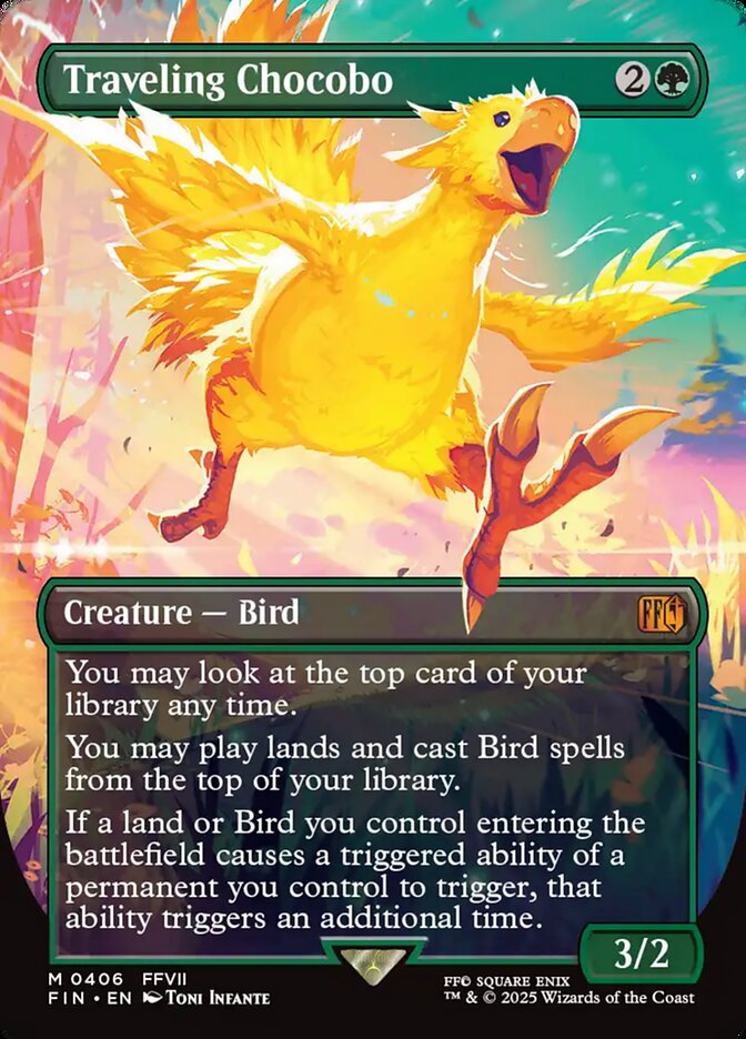 Traveling Chocobo (406) - [Foil, Borderless] Final Fantasy (FIN)