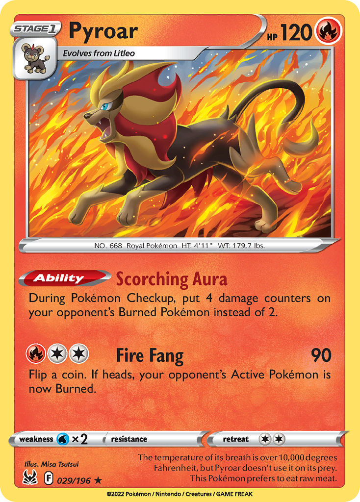 Pyroar (29/196) - [Reverse Holo] Lost Origin (LOR)