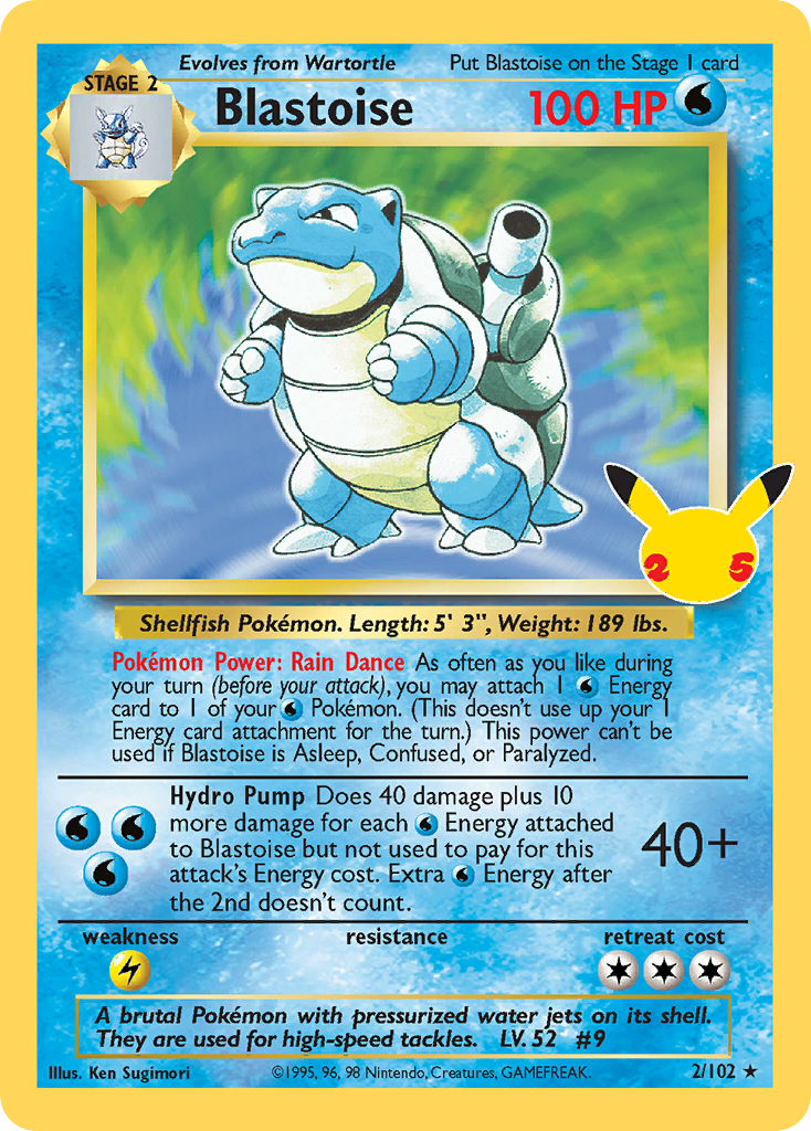 Blastoise (2/102) - [Holo Foil] Celebrations: Classic Collection (CEL)