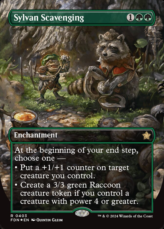 Sylvan Scavenging - [Mana Foil, Borderless] Foundations (FDN)