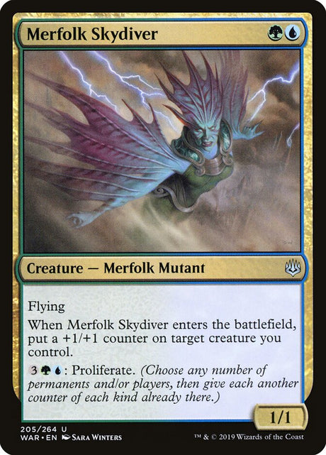 Merfolk Skydiver (205) - War of the Spark (WAR)