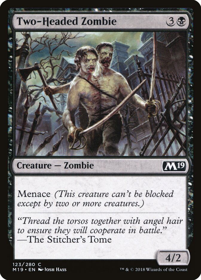 Two-Headed Zombie (123) - Core Set 2019 (M19)