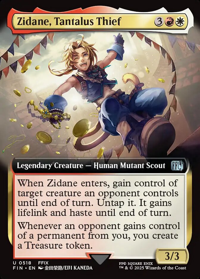 Zidane, Tantalus Thief (518) - [Foil, Extended Art] Final Fantasy (FIN)