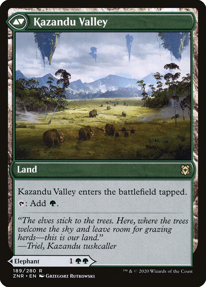 Kazandu Mammoth // Kazandu Valley (189) - Zendikar Rising (ZNR)