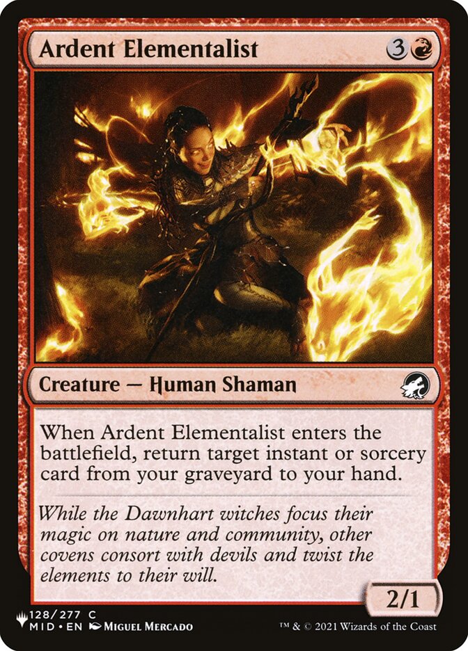 Ardent Elementalist (MID-128) - The List (PLST)