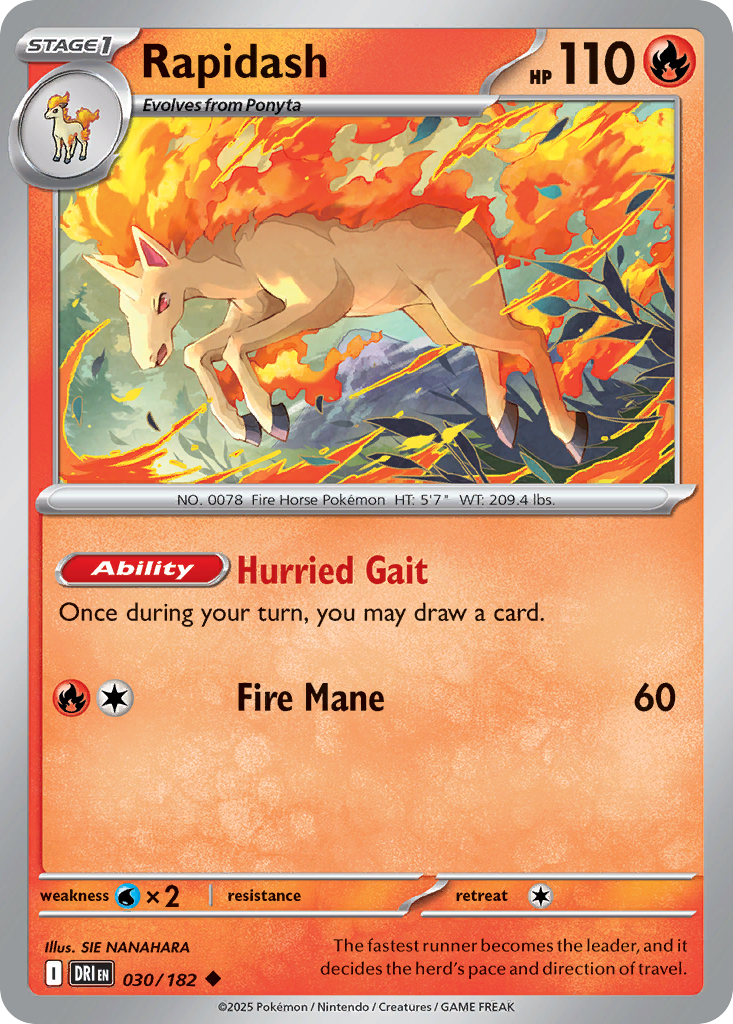 Rapidash (30/182) - [Reverse Holo] Destined Rivals (DRI)