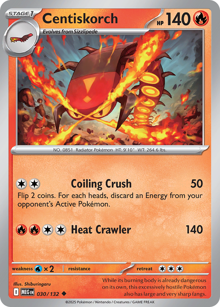 Centiskorch (30/132) - [Reverse Holo] Mega Evolution (MEG)