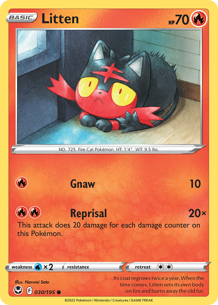 Litten (30/195) - [Reverse Holo] Silver Tempest (SIT)
