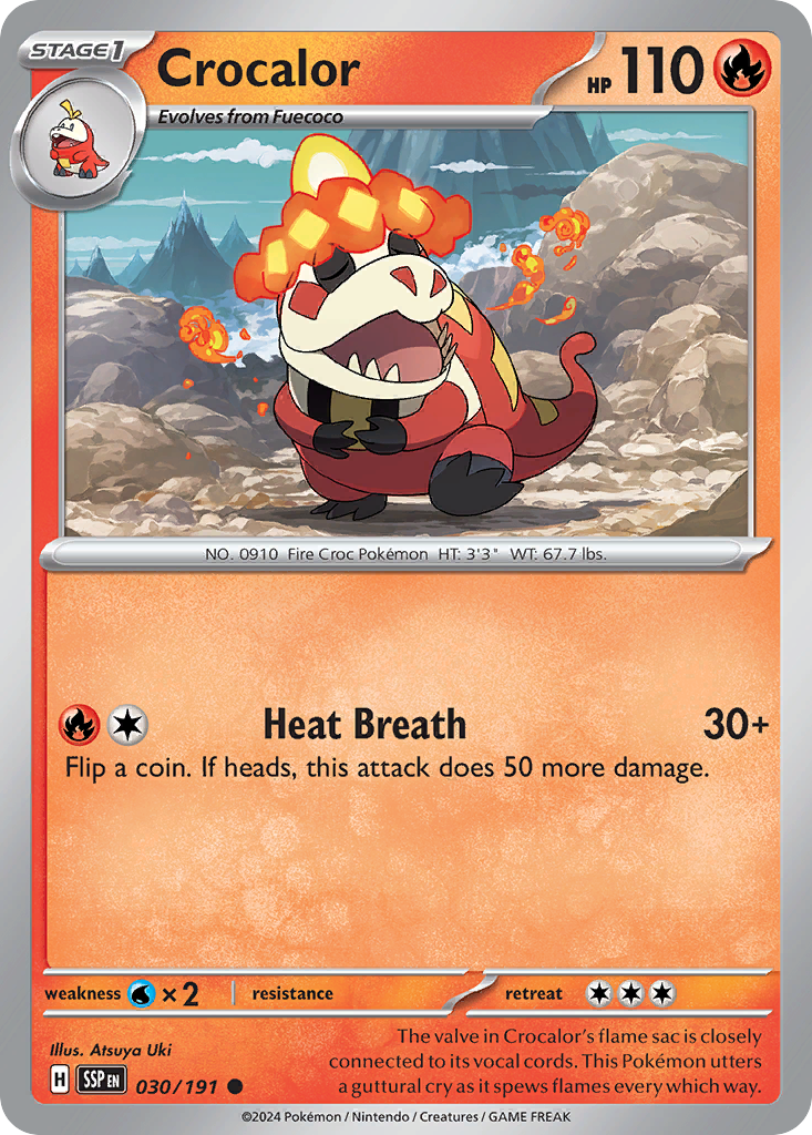 Crocalor (30/191) - [Reverse Holo] Surging Sparks (SSP)