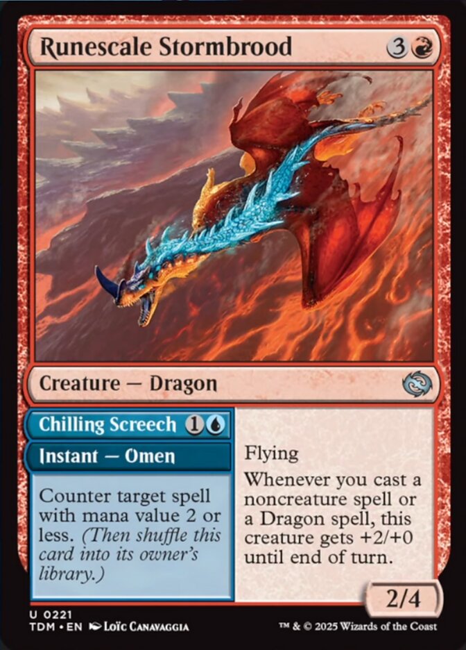 Runescale Stormbrood // Chilling Screech (221) - [Foil] Tarkir: Dragonstorm (TDM)