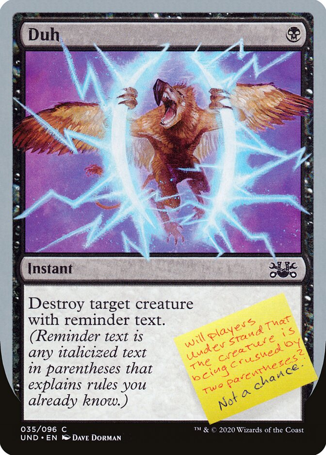 Duh (35) - Unsanctioned (UND)