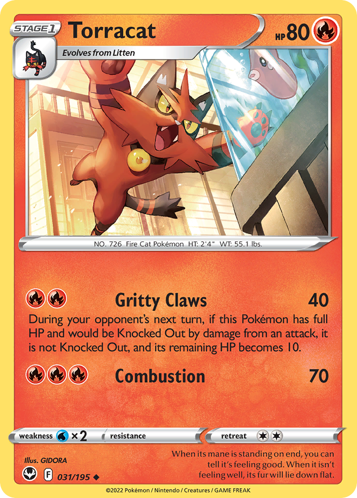 Torracat (31/195) - [Reverse Holo] Silver Tempest (SIT)