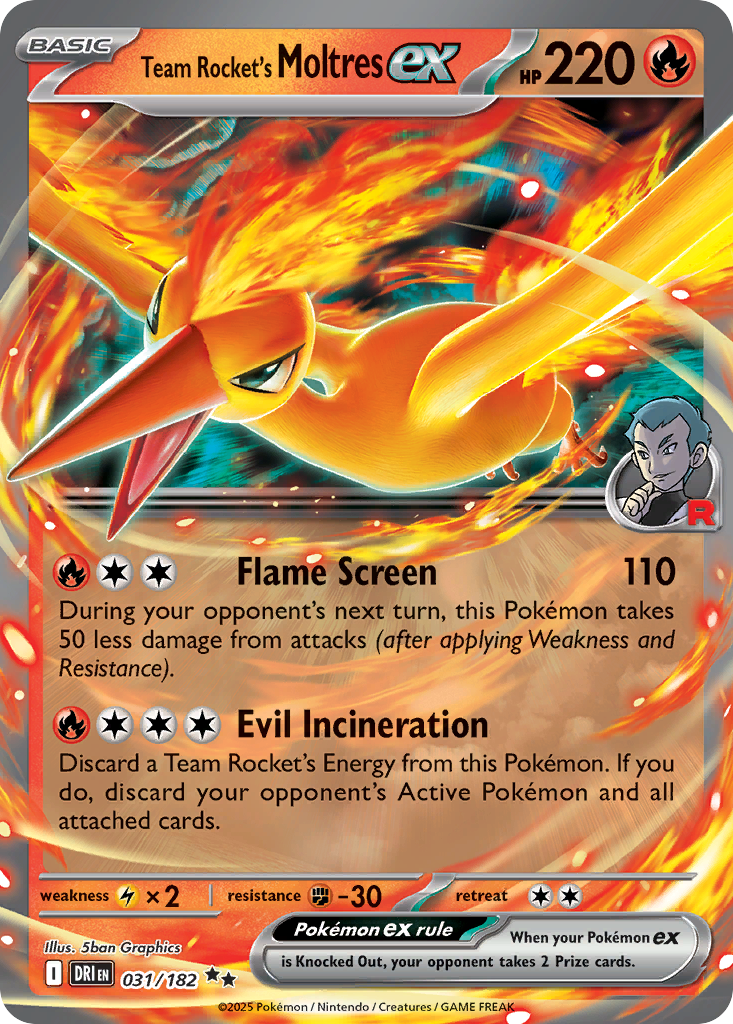 Team Rocket's Moltres ex (31/182) - [Holo Foil] Destined Rivals (DRI)