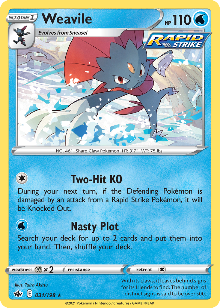 Weavile (31/198) - [Holo Foil] Chilling Reign (CRE)