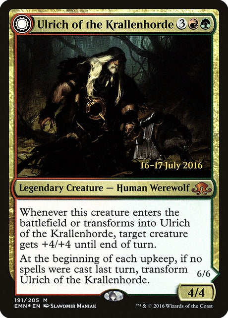 Ulrich of the Krallenhorde // Ulrich, Uncontested Alpha (191s) - Eldritch Moon Promos (PEMN)