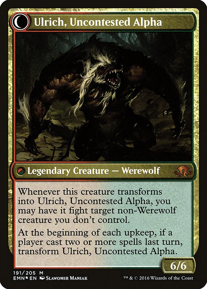 Ulrich of the Krallenhorde // Ulrich, Uncontested Alpha (191s) - Eldritch Moon Promos (PEMN)
