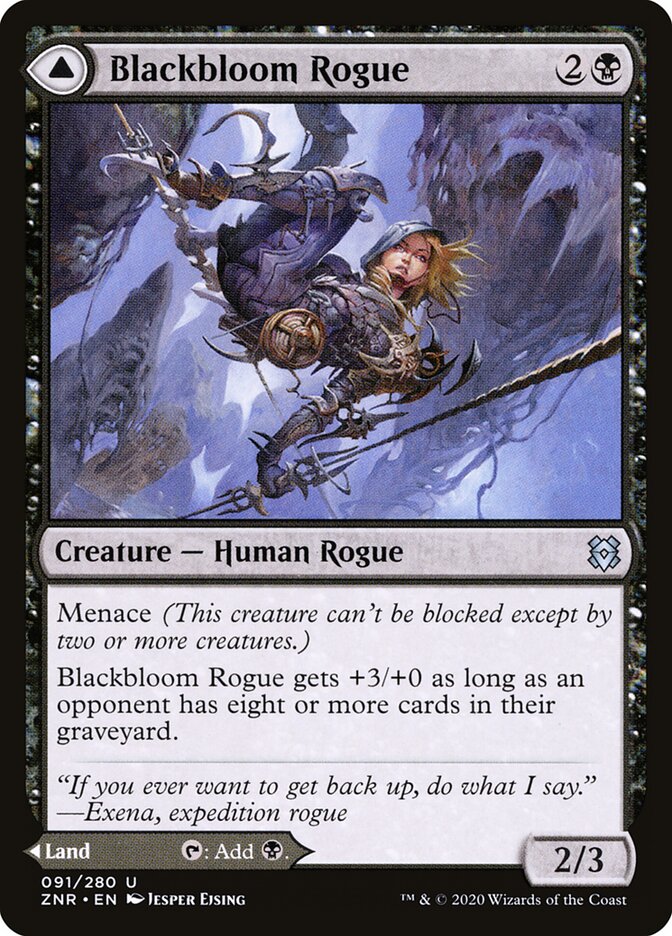 Blackbloom Rogue // Blackbloom Bog (91) - Zendikar Rising (ZNR)