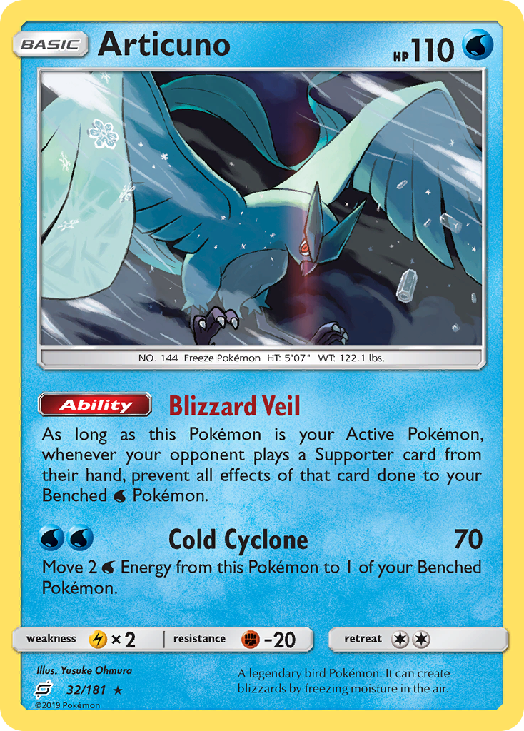 Articuno (32/181) - [Reverse Holo] Team Up (TEU)