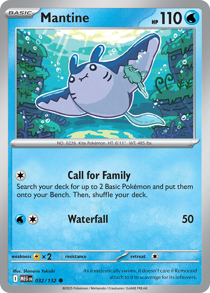 Mantine (32/132) - [Reverse Holo] Mega Evolution (MEG)