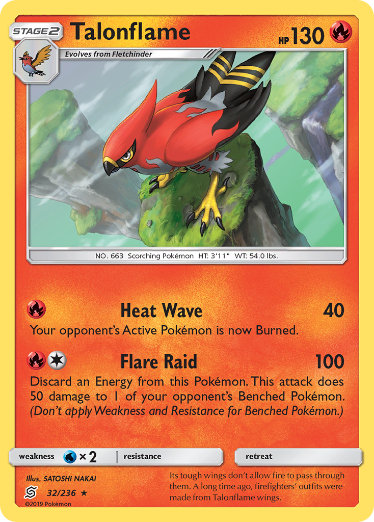 Talonflame (32/236) - [Reverse Holo] Unified Minds (UNM)
