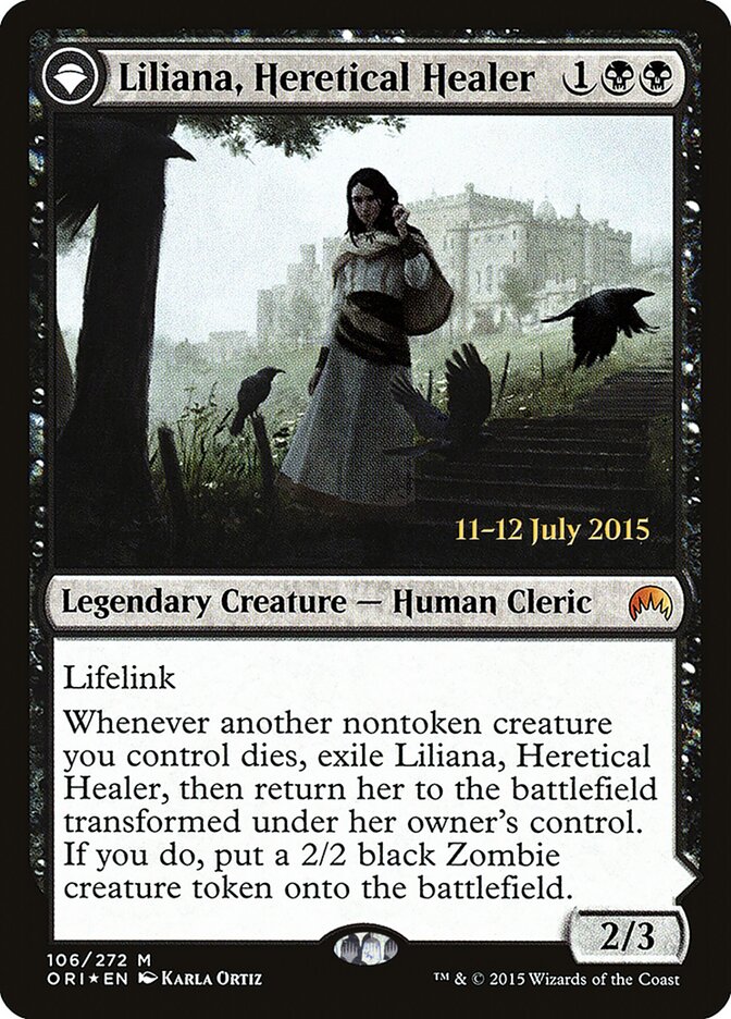 Liliana, Heretical Healer // Liliana, Defiant Necromancer (106s) - Magic Origins Promos (PORI)