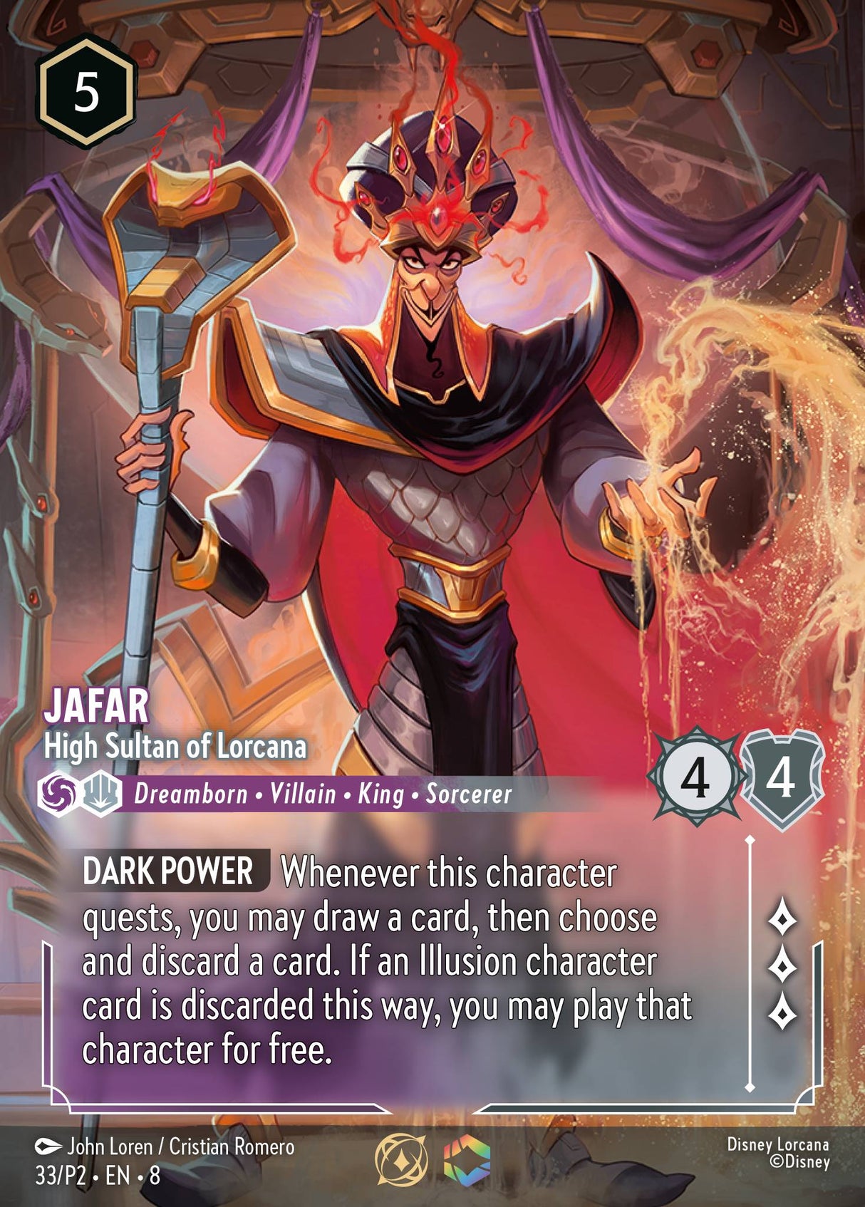 Jafar - High Sultan of Lorcana - [Foil, Enchanted] Reign of Jafar (8)